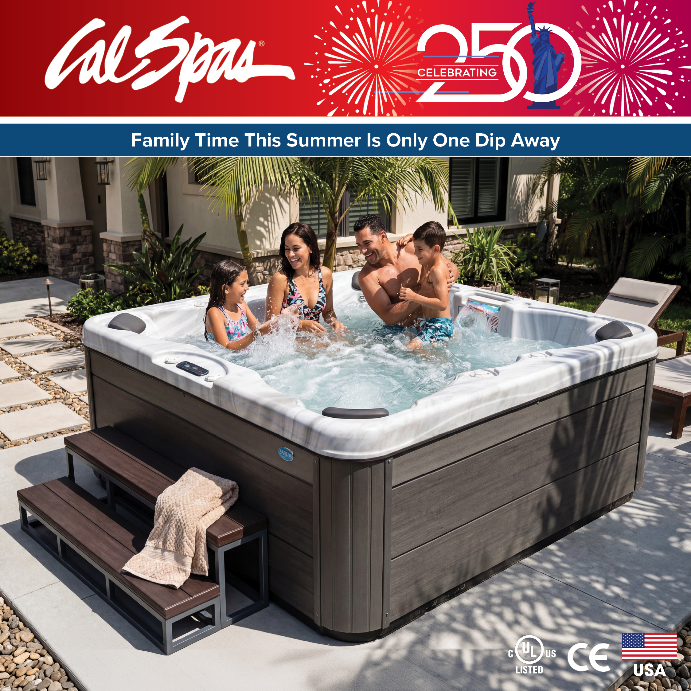 Calspas hot tub being used in a family setting - Iztapalapa